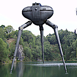 Dreibeiniger Roboter aus der Fernshserie «The Tripods»